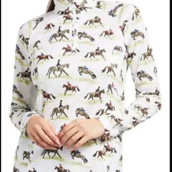 Ariat Tops - Ariat Sunstopper 2.0 ¼ Zip Long Sleeve Shirt – “Good Show” NWT Size L